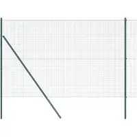 vidaXL Clôture en fil métallique soudé, ancrée au sol, 10 x 1,6 m, couleur verte