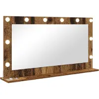 vidaXL Miroir de salle de bain en bois vieilli, 100 x 55 x 18 cm, forme rectangulaire