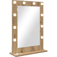 vidaXL Miroir de salle de bain , style artisanal, chêne, 70 x 50 x 18 cm, rectangulaire