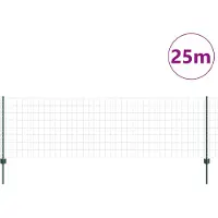 vidaXL Clôture européenne avec poteaux, 25 x 0,8 m, acier revêtu de PVC, couleur verte