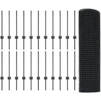 vidaXL : Clôture en fil barbelé soudé avec poteaux, 50 x 0,5 m, couleur grise, type treillis