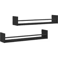 vidaXL Étagère Murale avec étagère 2 pcs Chêne noir 80 x 16 x 14 cm