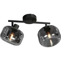 Mexlite Plafonnier noir Tenebris double