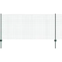 vidaXL : Clôture en fil barbelé soudé avec poteaux, 50 x 1 mètre, couleur verte, type filet