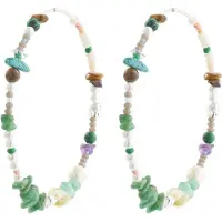 Pilgrim Boucles d'oreilles 'Force' jade / poudre / argent / blanc perle