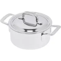 Demeyere Intense 5 Casserole 16cm avec couvercle à double paroi, Poêle + casserole, Argent