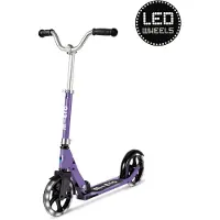 Micro Scooter Cruiser LED violet - guidon réglable en hauteur - roues lumineuses