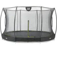 Exit Silhouette Trampoline ø427cm – avec Filet de sécurité – Enterré – Rond – pour Enfants – Noir