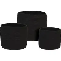 Koopman Cache-pot en coton noir 20 cm