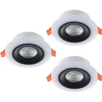 Eglo Luminaire LED encastré CALONGE 3,8 W 520 lm 2765 K Ø 98 mm blanc IP 44, 3 pièces