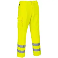 Portwest Pantalon haute visibilité Combat Polycoton Genouillères Jaune S