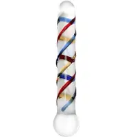 Rimba Rachella - double godemichet en verre - transparent et coloré