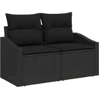 vidaXL Canapé de jardin avec coussins 123 x 62 x 69 cm en polyrotin