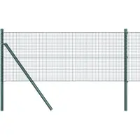 vidaXL Clôture en fil métallique soudé, ancrée au sol, de 25 x 0,4 m, de couleur verte
