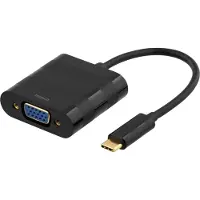 Deltaco USBC-1098 Adaptateur de câble vidéo 0,1 m USB type-C VGA (D-Sub) Noir (USBC-1098)