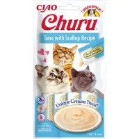 Ciao Churu Cat - Friandise crémeuse au thon et noix de Saint-Jacques pour chat - 56 g