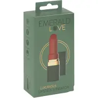 Emerald Love - vibromasseur rouge en forme de rouge à lèvres, étanche et rechargeable
