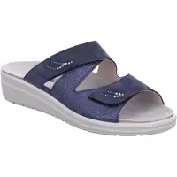 Rohde RIVELLA : Chaussons d'intérieur pour femmes, sandales, couleur bleue, pour un usage quotidien