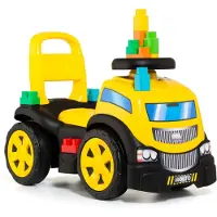MOLTO Treadpacks Truck With 10 Blocks Mountable Vehicle Jaune 12-24 Months Enfants