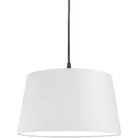 QAZQA Suspension moderne noire avec abat-jour blanc 45 cm - Pendant
