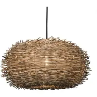 QAZQA Suspension rustique en rotin brun - Hatch 45