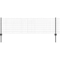 vidaXL Clôture européenne avec poteaux, 25 x 0,6 m, acier revêtu de PVC, gris