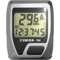Union 5 Functions Cycling Computer Noir,Argenté