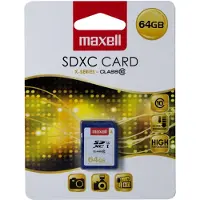 Maxell Carte mémoire SDXC MAXELL 854551 - 64 Go - Vitesse d'écriture jusqu'à 10 Mo/s