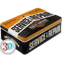 Harley Davidson Boîte Conservation Métal "Service" PLATE, DIM. : 7X16X23 CM