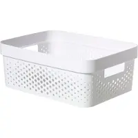 Curver Bac Infinity 11L Dots - Plastique recyclé - Blanc