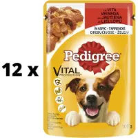 Pedigree Adultes morceaux en gelée avec bœuf et foie 24x100g