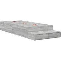 vidaXL Cadre de lit de rangement Gris Sonoma 100 cm Bois composite