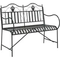 vidaXL Banc de jardin noir 103,5 x 59 x 89 cm en acier