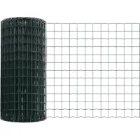 vidaXL Clôture européenne avec poteaux, 10 x 0,4 m, acier revêtu de PVC, couleur verte