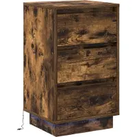 vidaXL Cabinet de chevet avec tiroir avec Chêne fumé 39 x 34,5 x 65 cm