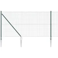 vidaXL Clôture en fil barbelé soudé, avec piquets, 10 x 1,2 m, couleur verte