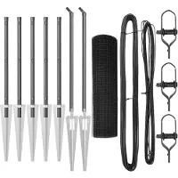 vidaXL : Clôture en fil barbelé, acier et PVC, gris, type filet