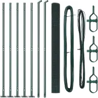 vidaXL Clôture en fil barbelé soudé avec socle en béton, 10 x 1,6 m, couleur verte