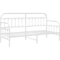 vidaXL Cadre de lit de jour Blanc 80 x 200 cm Acier revêtu par poudre