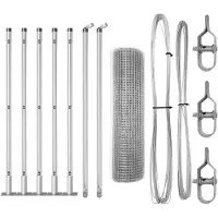 vidaXL Clôture en fil métallique soudé avec socle en béton, 10 x 0,5 m, couleur argent, type treillis