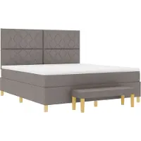 vidaXL Lit Boxspring avec matelas Taupe 180 x 200 cm Tissu