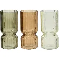 Ksd Wavy tubular glass vase, 3 colors, ø11 x 23 cm (1x)