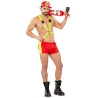 MOM Firefighter Man Costume Orange M-L Enfants