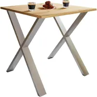 VCM Table à manger en bois premium | H. 76 x L. 80 x D. 50 cm | Table à manger de cuisine Xona X