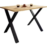 VCM Table à manger en bois premium | H. 76 x L. 140 x T. 50 cm | Table à manger de cuisine Xona X Blanc