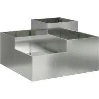 vidaXL Pot de fleurs de jardin Argent 100 x 100 x 48 cm Acier galvanisé