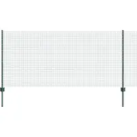 vidaXL : Clôture en fil barbelé soudé avec poteaux, 50 x 1 mètre, couleur verte, type filet