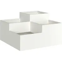 vidaXL Pot de fleurs de jardin blanc 80 x 80 x 48 cm acier