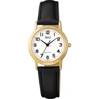 Q&Q Montre pour femme, bracelet en imitation cuir, étanche jusqu'à 3 ATM