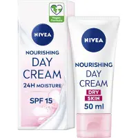 Nivea Nourishing Day Cream - Natural Almond Oil for Dry Skin SPF 15 (Tube) (50 ml, Crème de jour, SPF 15)